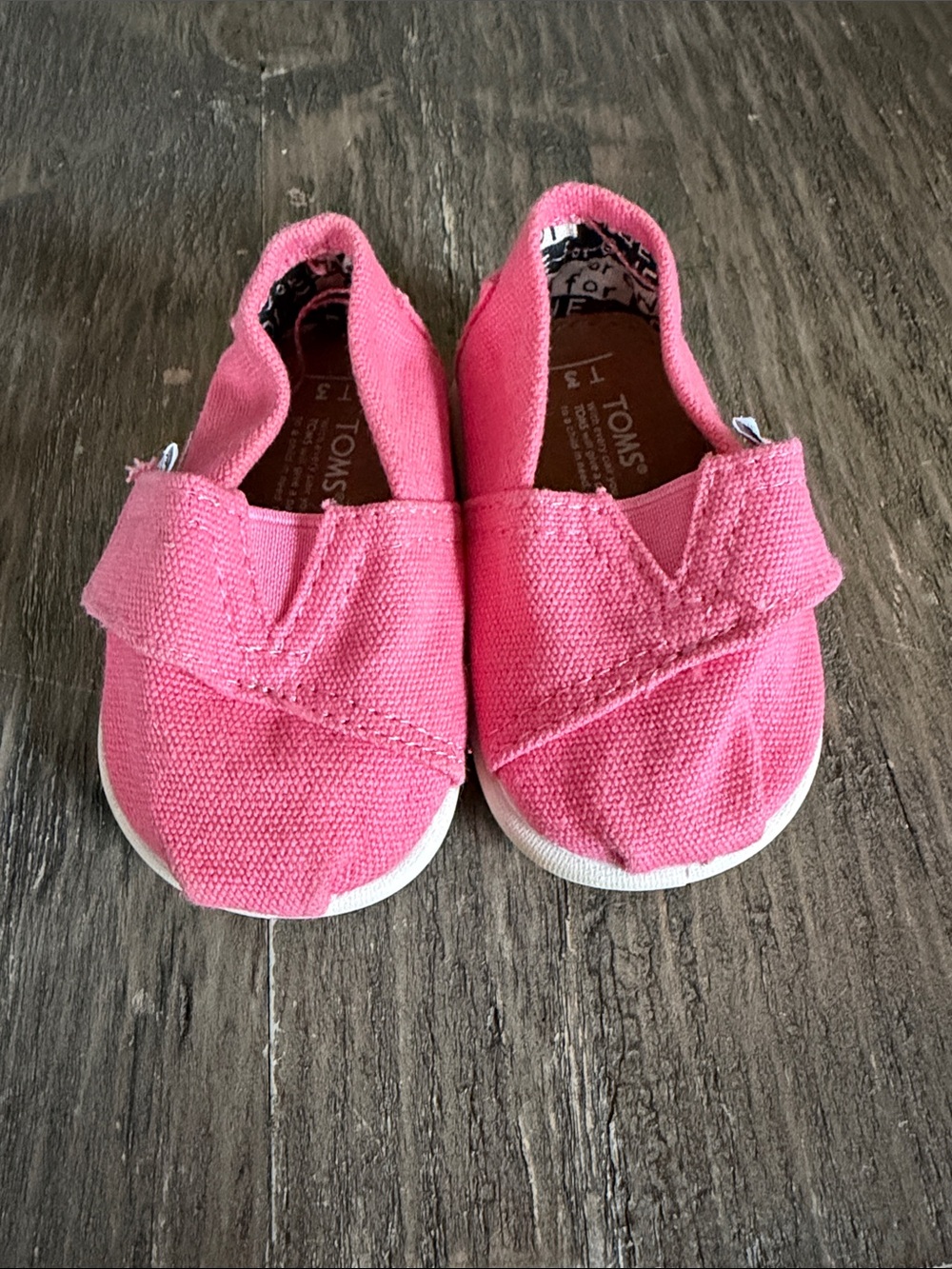TOMS Kids Hot Pink Canvas Slip-On Moccasins
